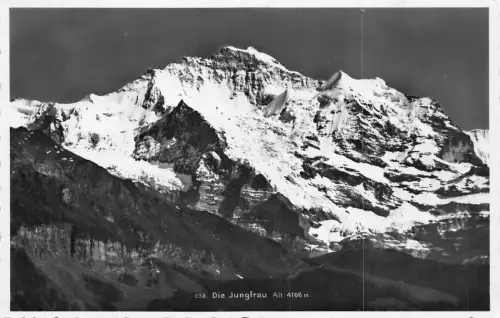 B075 Schweiz Die Jungfrau Berggipfel RPPC Vintage Postkarte