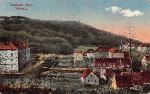 B075 Deutschland Landstuhl Pfalz Waisenhaus Haus Vintage Postkarte