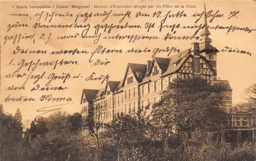 A098 Belgien 1908 Maria Immaculata Cointe Pädagogische Schule für Mädchen Postkarte