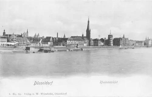 A212 Deutschland Düsseldorf Rhein ungeteilt alte Postkarte