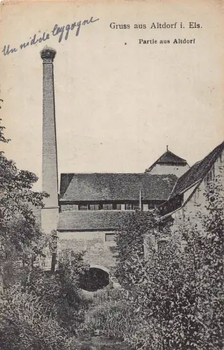 L125 Deutschland Gruss aus Altdorf i Els, Haus Hoch Schornstein Vintage Postkarte