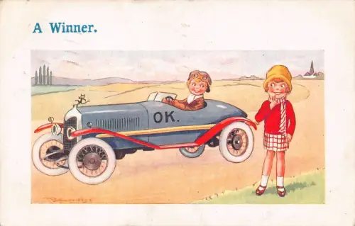 L293 Seaside Comic 1929 Ein Gewinner Automobil Humor Postkarte