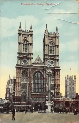 A098 England 1911 London Westminster Abbey Vintage Postkarte