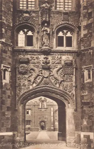 L246 England Cambridge St John's College Eingangstor Vintage Postkarte