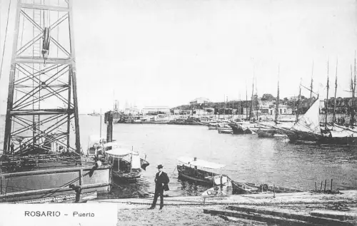 A815 Argentinien Rosario Puerto Hafen Dampfschiff Boote Postkarte