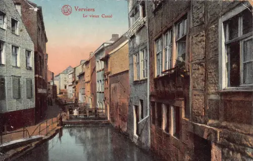 A941 Belgien Verviers Vieux Canal Vintage Postkarte