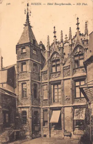 C028 Frankreich, Rouen Hotel Bourgtheroulde Vintage Postkarte