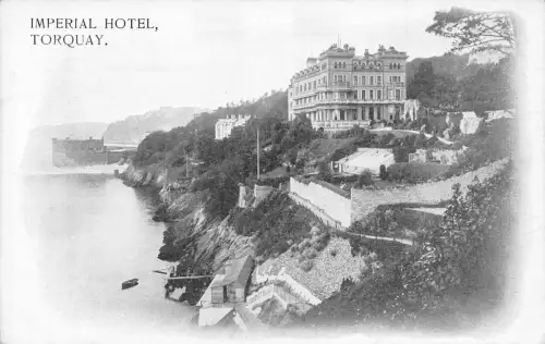 A033 England Torquay Imperial Hotel Vintage Postkarte