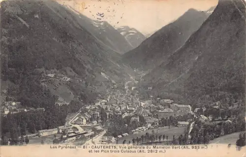 C031 Frankreich, Cauterets vue generale du Mamelon Vert 1906 alte Postkarte