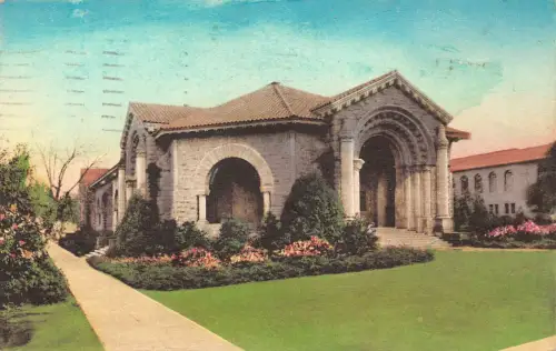 A968 US Art Building Stanford University California 1934 Vintage Postkarte