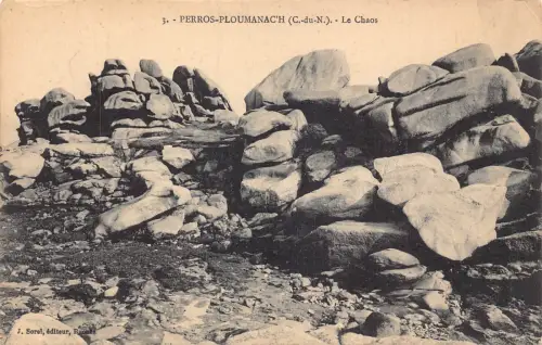 A819 Frankreich Perros Ploumanach Chaos Rocks Vintage Postkarte