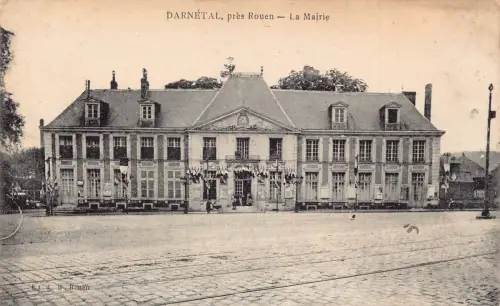 A821 Frankreich 1919 Darnetal Pres Rouen Le Mairie Vintage Postkarte