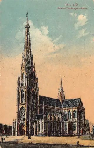 C035 Österreich, Linz Maria-Empfangnis Dom Vintage Postkarte