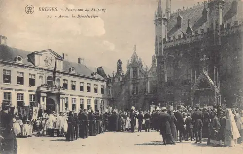 A941 Belgien Brügge Prozession du St Sang Religios Avant Segen Postkarte