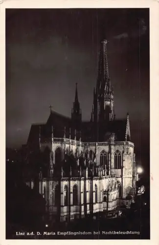 C038 Österreich, Linzer Kirche Vintage Postkarte