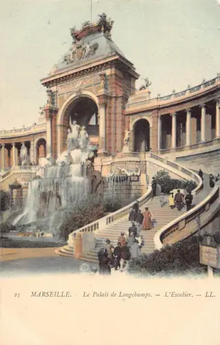 C074 Frankreich Marseille Le Palais de Longchamps Vintage Postkarte