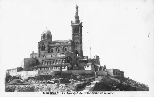 A825 Frankreich Marseille Basilique de Notre Dame de Garde Kirche Vintage Postkarte