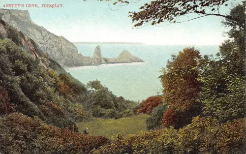 England Anstey's Cove Torquay Vintage Postkarte
