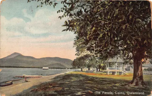A670 Australien 1909 Parade Cairns Queensland Vintage Postkarte