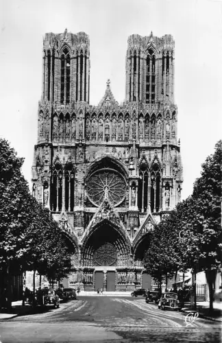 C057 Frankreich Reims Kathedrale Echtfoto Vintage Postkarte