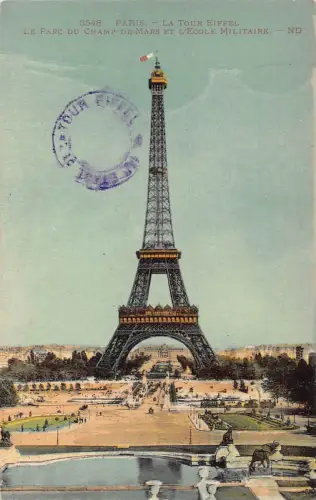 C057 Frankreich Paris La Tour Eiffel Vintage Postkarte