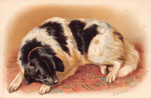 L519 Hund von DOROTHY TRAVERS PAPST - CHROMO Vintage Postkarte