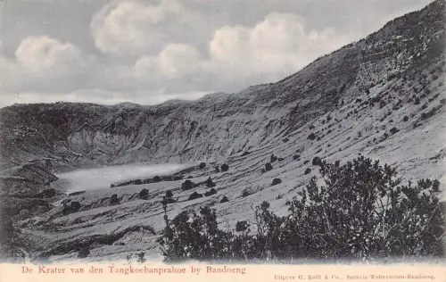 L282 Indonesien Niederländisch-Ostindien Krater Tangkoebanprahoe von Bandoeng Postkarte