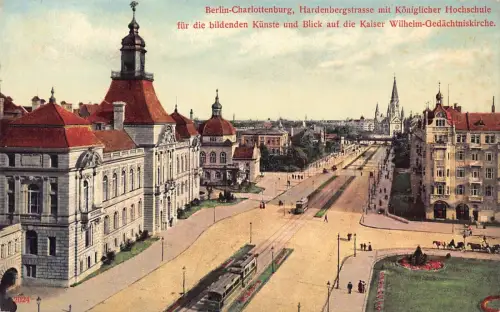 A021 Deutschland Berlin Charlottenburg Hardenbergstraße Hochschule Straßenbahn Postkarte