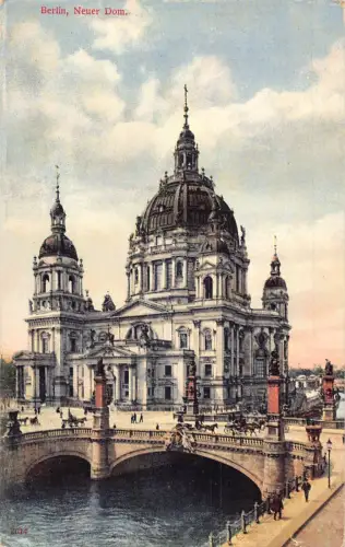 A019 Deutschland Berlin Neue Dombrücke Vintage Postkarte