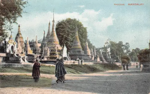 B218 Burma Myanmar Pagoden Mandalay Vintage Postkarte