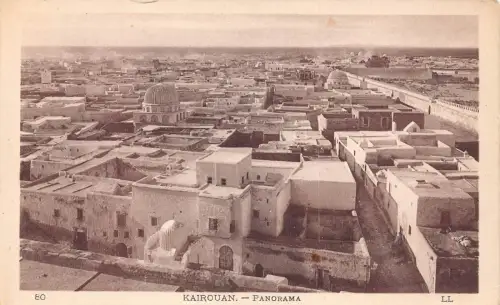 B218 Tunesien Al-Qayrawan Kairouan Panorama Gesamtansicht Vintage Postkarte