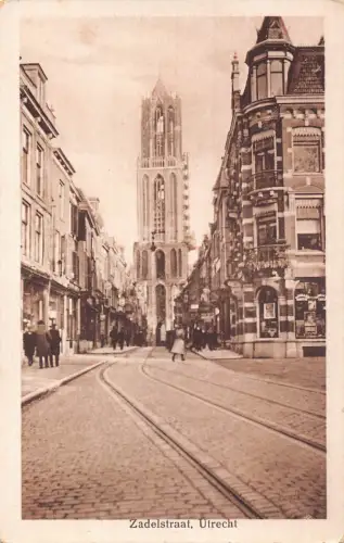 A955 Niederlande Utrecht Zadelstraat Straße Vintage Postkarte