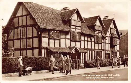 A945 England Shakespears Geburtsort Stratford auf Avon RPPC Vintage Postkarte