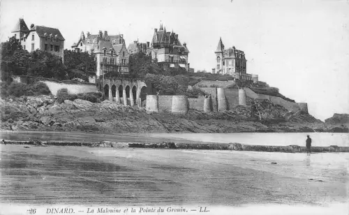 A024 Frankreich Dinard La Malouine et la Pointe du Grouin Strand Vintage Postkarte