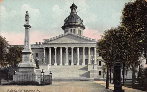 A024 US South Carolina Columbia State Capitol Vintage Postkarte