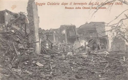 A016 Italien Regio Kalabrien Erdbebenkatastrophe 1908 Chiesa Kirche Postkarte