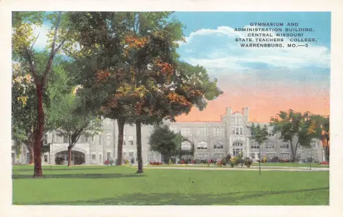 A987 US Gymnasium Verwaltungsgebäude Missouri College Warrensburg Postkarte