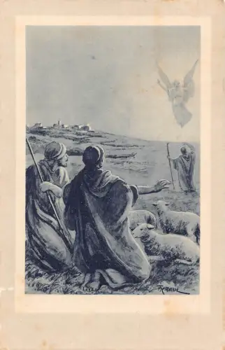 L284 Dänemark 1936 Weihnachten Hirten Engel Gabriel Postkarte