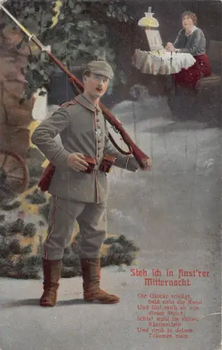 L284 Deutschland 1916 WWI Soldatenlied Vintage Feldpostkarte