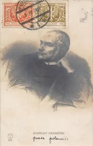 L284 Polen 1924 Zygmunt Krasinski polnischer Dichter Vintage Postkarte