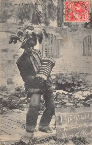 L284 USA 1921 berühmter Thomas Joseph spielt Mundharmonika Vintage Postkarte