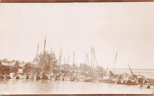B224 Irak Ashar Crick Hafen Boote RPPC Postkarte