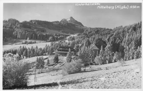 B121 Deutschland Winderheilstaette Mittelberg Allgäu RPPC Vintage Postkarte