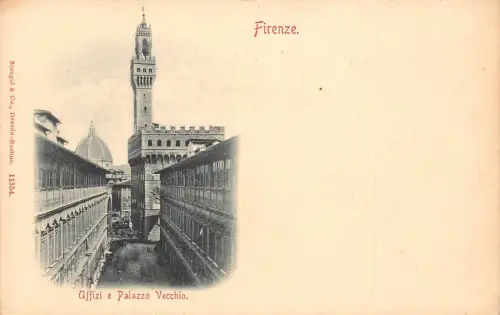 Italien Firenze Uffizien e Palazzo Vecchio Vintage Postkarte
