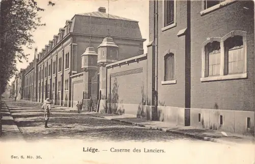 L116 Belgien Lüttich Caserne des Lanciers Speermänner Kaserne Vintage Postkarte