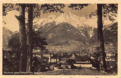 L049 Österreich 1935 Innsbruck Richtung Nord Blick vom Iselgebirge alte Postkarte