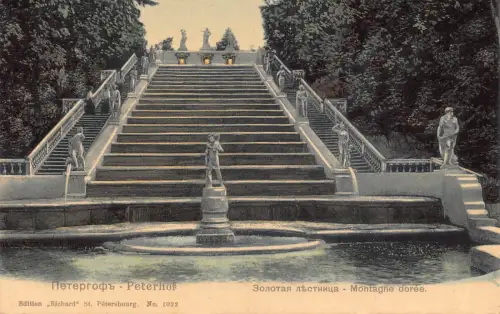 Russland 1902 St. Petersburg Golden Hill Cascade Peterhof Postkarte B872