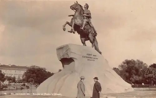 Russland St Petersburg Denkmal Peter des Großen RPPC Postkarte B872