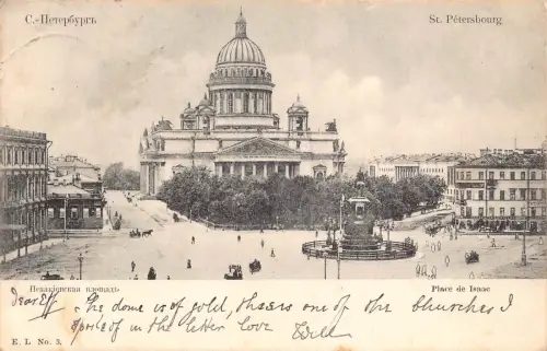 Russland 1904 Place de Isaac St Petersburger Platz Kathedrale Postkarte B872