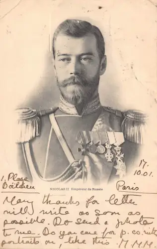 Russland 1901 Kaiser Zar von Russland Nikolaus II Portrait Royalty Postkarte B875